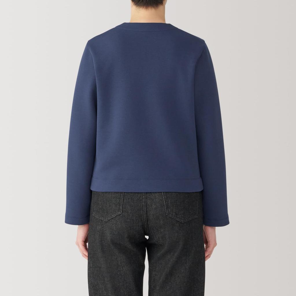 MUJI Double Knit Sweat Size BB2R1A4A Women's Cardigan, Navy, XS,