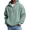Herren Hellblauer Kapuzenpullover mit durchgehendem Reißverschluss, Mesh-Pullover mit Kängurutasche, Lässige Jacke mit Reißverschluss vorne