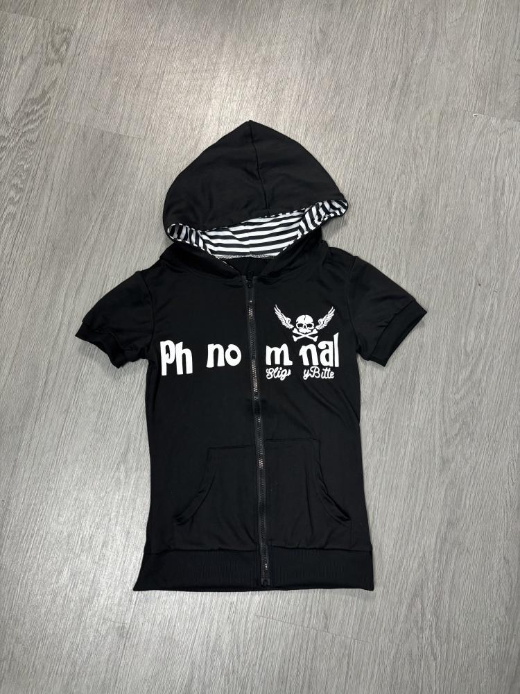 Y2K Subkultur Totenkopf-Print Reißverschluss-Cardigan Kurzarm Damen Japan Slim Fit Gestreifter Hoodie Lässige Oberteile Mode Streetwear Kleidung