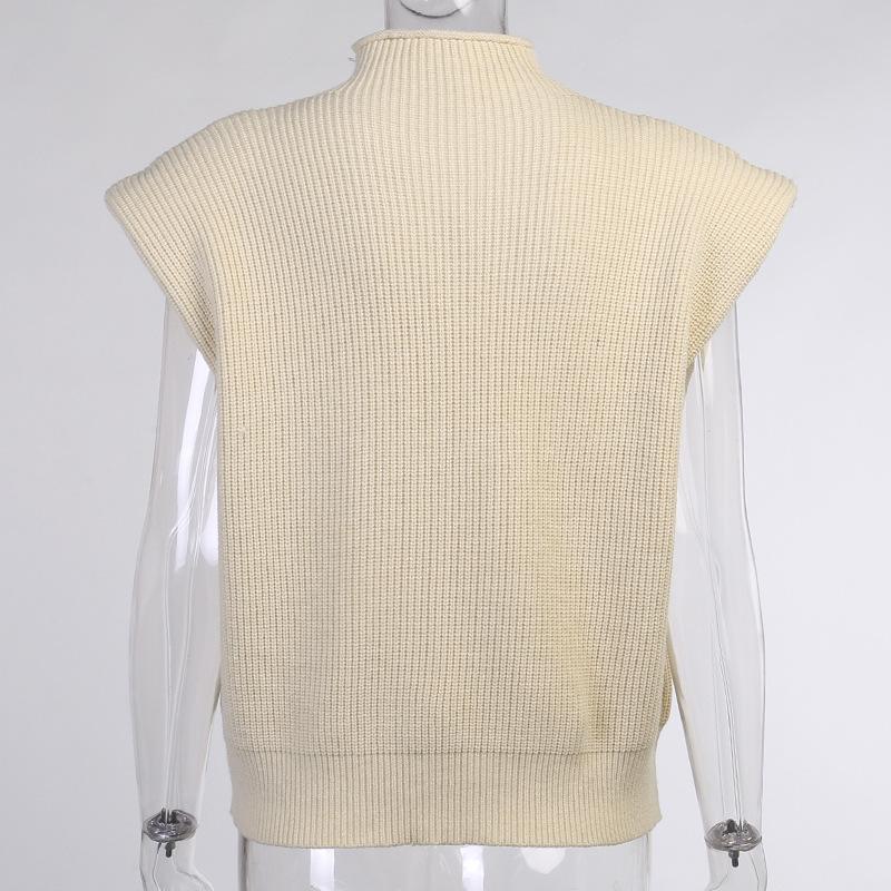 Jeseň a Zima Pevný Šik Pletený Sveter Dámsky Ležérny Rolák Krátky Rukáv Svetre Topy pre Ženy Módne Elegantné Vintage Dámske Pleteniny 25172