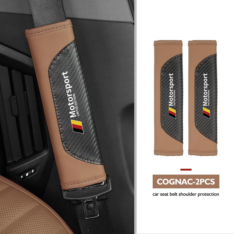 1PC Car Shoulder Protection Texture Seat Belt Protective Cover For BMW F30 E36 F20 E87 E70 E91 E30 E53 F31 F40 E92 E93