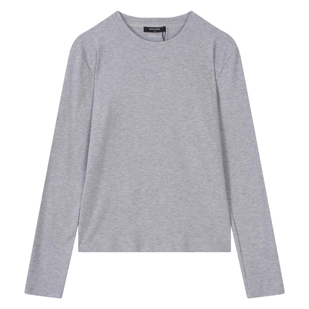 Burkeru Women S Ribbed Long Sleeve Ts Grey Gray_S