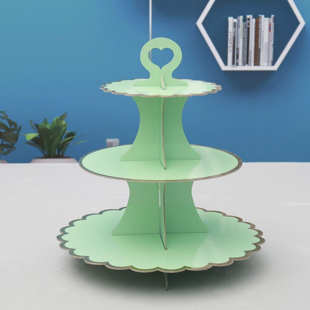 Gold-stamped Paper Cake Tray Safety Dessert Display Rack Gilded Cake Stand  Birthday Party