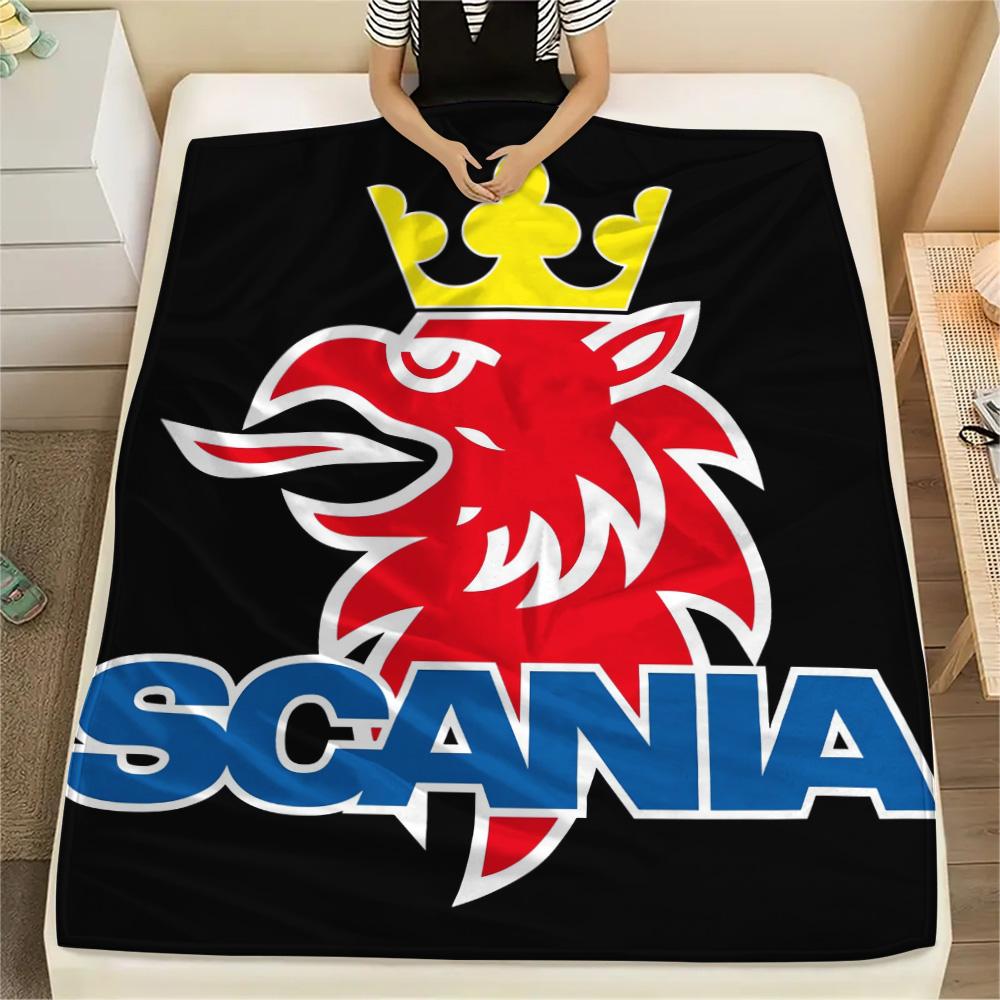 Scania Griffin Head Nákladní Auto Logo Samolepka Deku Deku na Pohovku Kempování Digitální Tisk Venkovní Plyšová Deku Lze Prát v Pračce