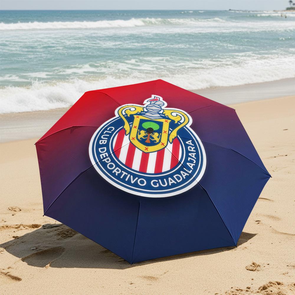 1 PC Automatic Folding Umbrella-Guadalajara SportsPattern, Portable & Foldable Design with 8 Ribs, Christmas Birthday Gifts