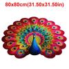 Soft Peacock Carpet Non-slip Door Gasket Portable Blanket  for Living Room Tea Table Bedside