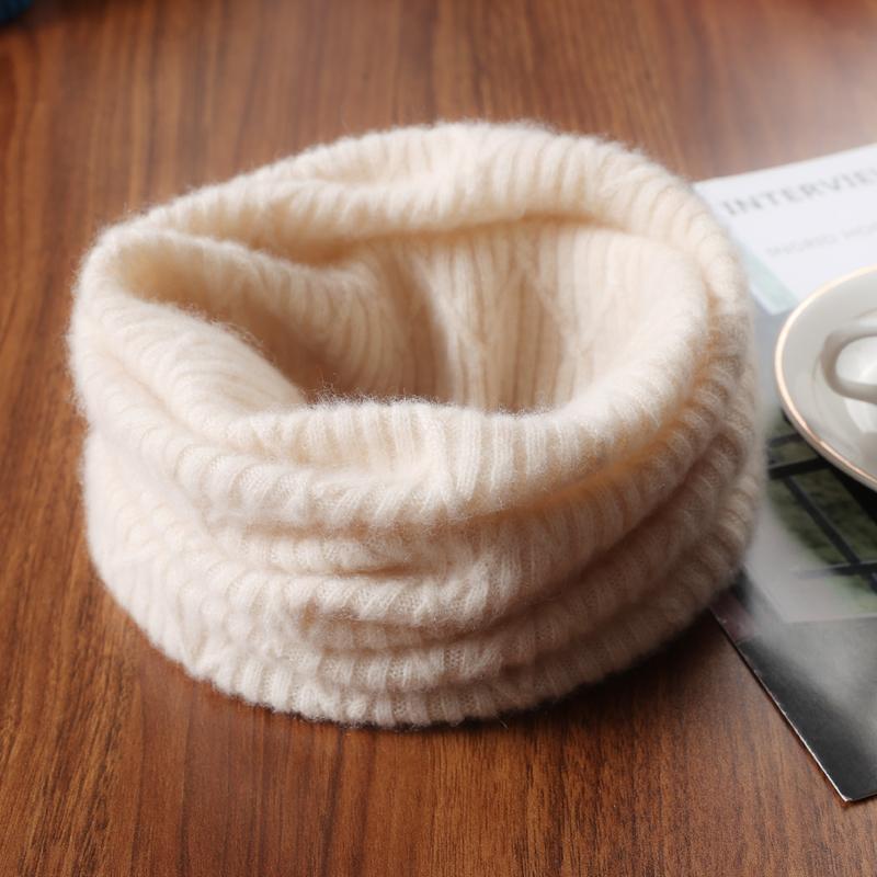Women 100%Wool Ring Scarf Turtleneck False Collar One Loop Neckerchief Knitted Elastic Warm Soft Pattern Fashion Woolen Scarves