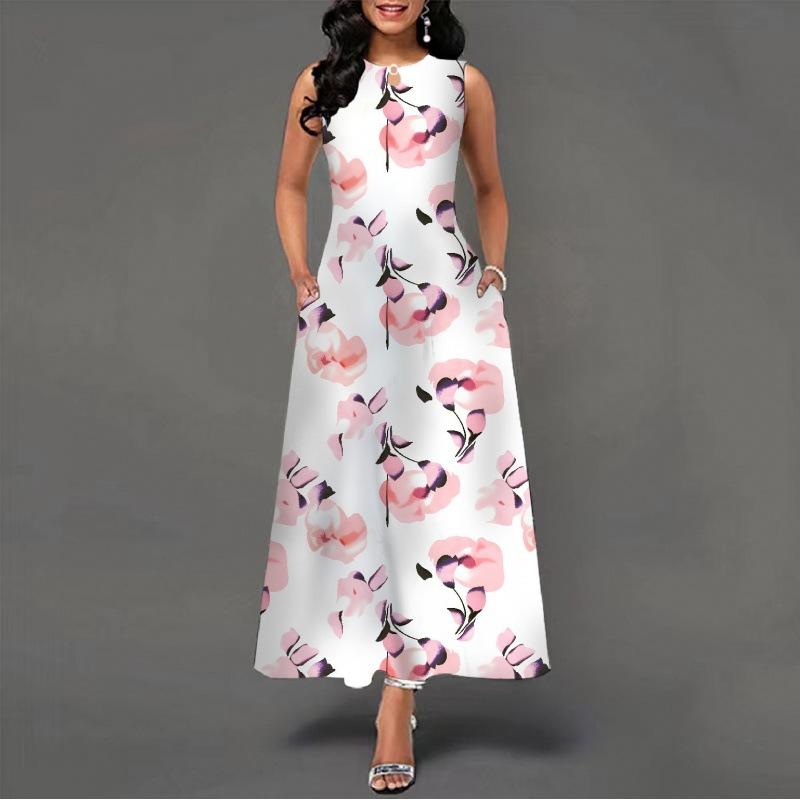 2025 New Fashion Trend Dresses Spring Summer Printed Waist Dresses Fashion Women's