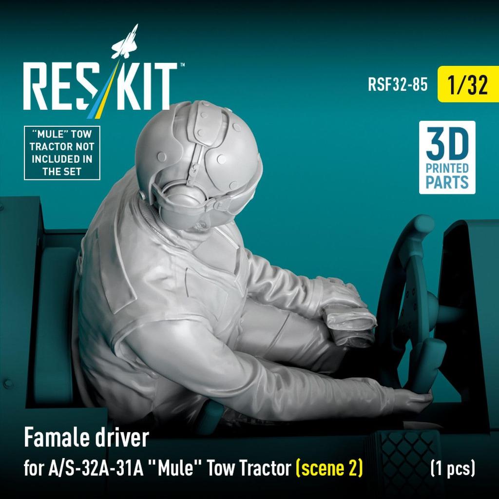 Reskit 1/32 scale US Navy A/S32A-31A Carrier-Based Aircraft Towing Tractor Drivers (2 Female) Reskit Resin Kit RSKF32-0085 (People)
