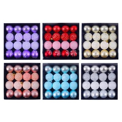 16pcs Christmas Sphere Ornament Collections Unique Christmas Tree Hanging Baubles Ornament For Seasonal Atmosphere