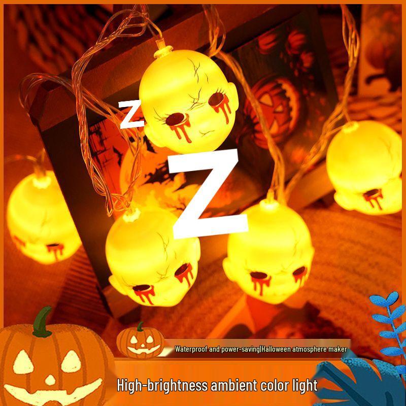 Halloween Spiderweb Skeleton String Lights: Retro Decorative Props