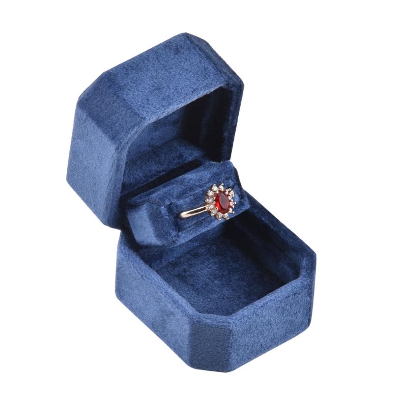 1Pc Delicate Plush Jewelry Organizers Unique Plush Jewelry Container with Convenient Double Opening for Collectors синий