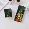 Hülle für Samsung Galaxy Z Flip 3 4 5G Schwarz Hart PC Telefongehäuse Z flip4 Luxus Segmentierte Abdeckung Weihnachten Cartoon