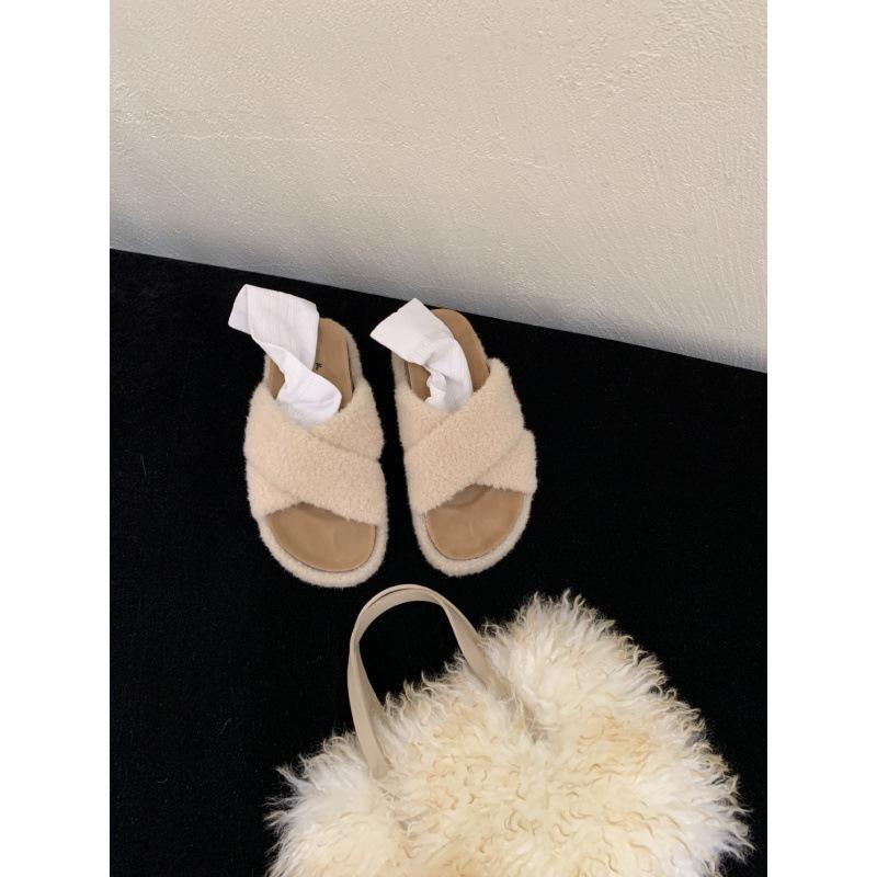 

Mao Mao shoes platform outer slippers women s autumn and winter casual one-word drag muffin casual fashion women s slippers 39 абрикосовый