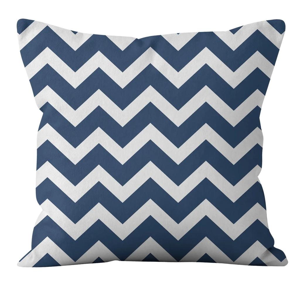 Modern Fashion Nordic Sofa Simple Cushion Cover Living Room Decoration Pillow Cover Navy Blue Geometric Pillow Cover
