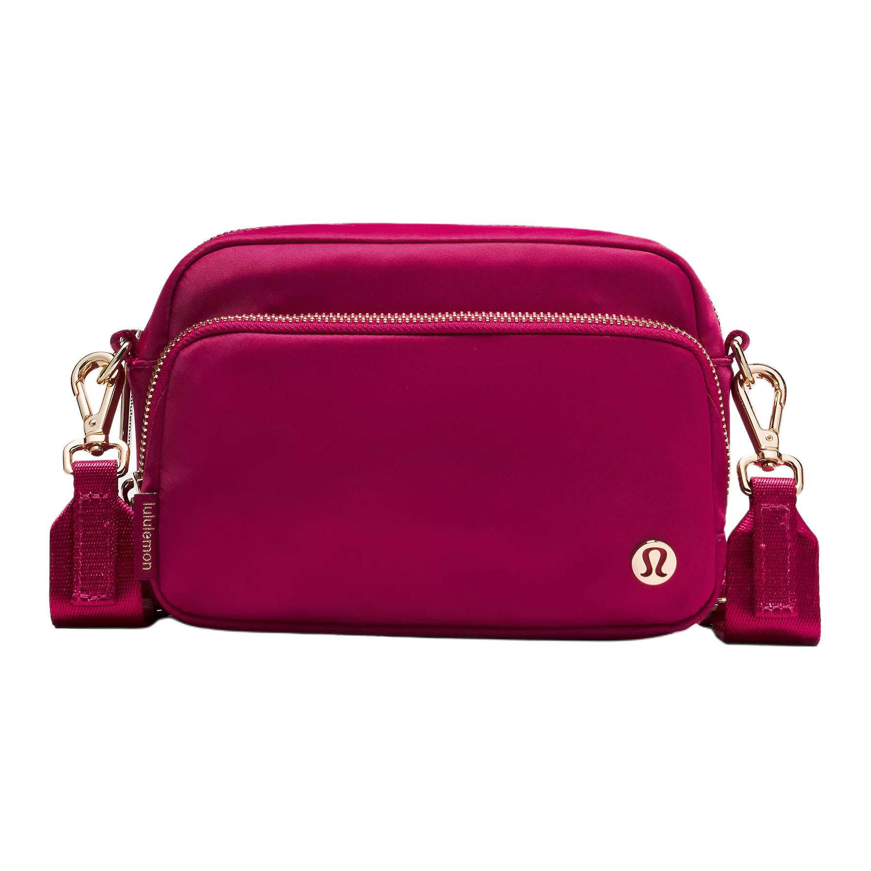 Lululemon Everywhere 2L Metal Logo Nylon Crossbody Bag Women bags Deep-Red LU9C80S-073255 Dark Red