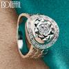 925 Sterling Silver Round AAA Zircon Ring, Fashionable Wedding Jewelry