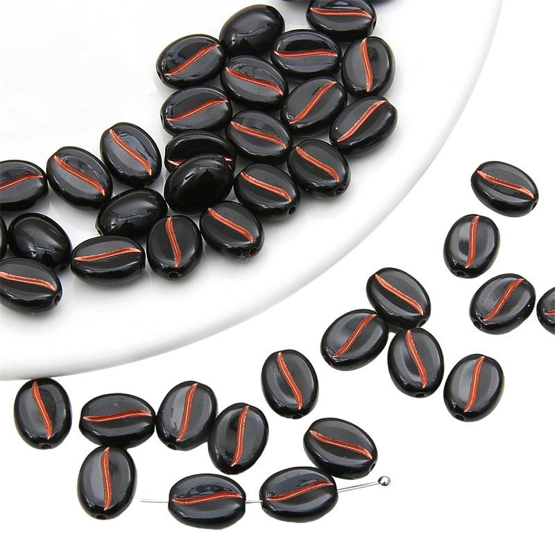 

Бусины ручной работы Акриловые золотые бусины в стиле ретро в виде кофейных зерен Бусины-россыпи Ювелирные изделия своими руками Аксессуары для изготовления бусин Материалы для цепочек сотовых телефонов about 30 pcs x 1 bag