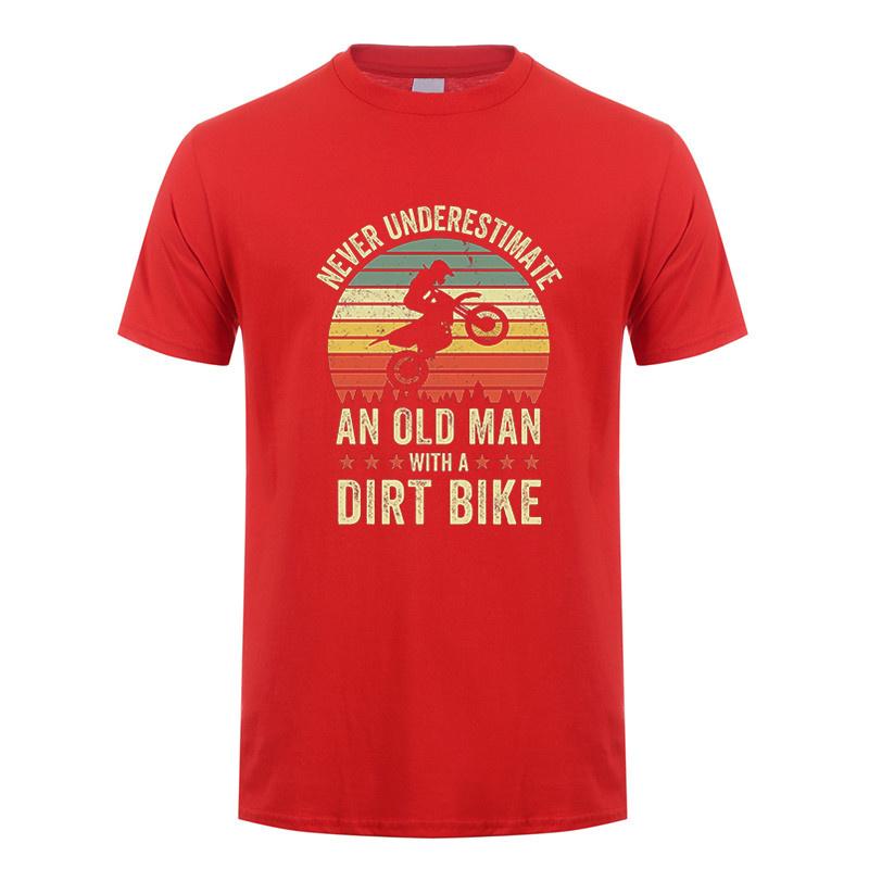 Never Underestimate An Old Unisex With A Dirt Bike Riders Tshirt Unisex Short Sleeve Cotton Tshirts Gift Tees Unisex Tops Dy300