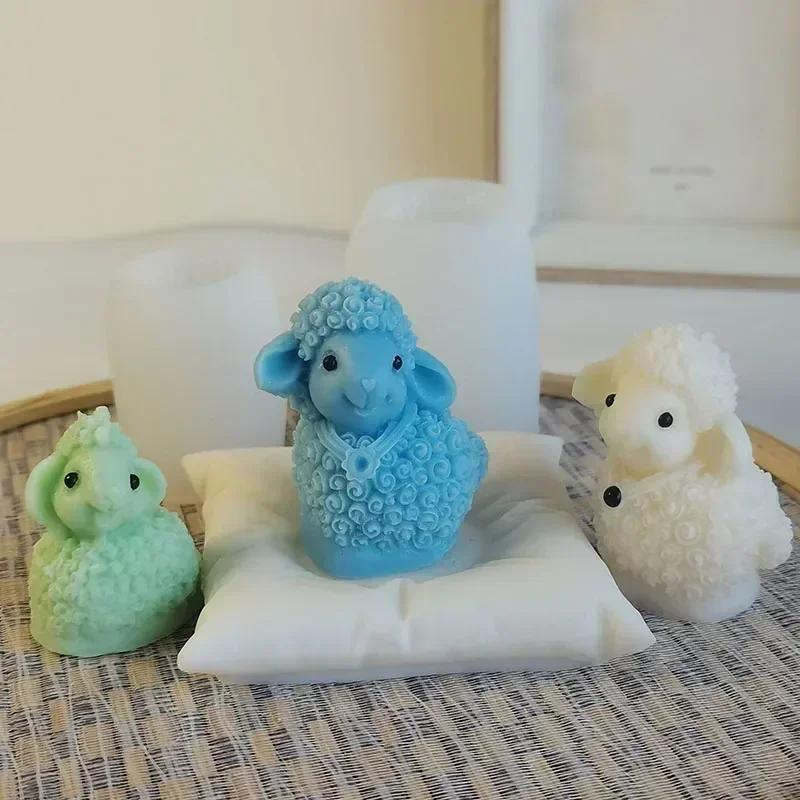 Cute Animal Shape Handmade Molds Sheep Silicone Mold DIY Animal Candle Making Gypsum Resin Soap Mould Fondant Baking Tools