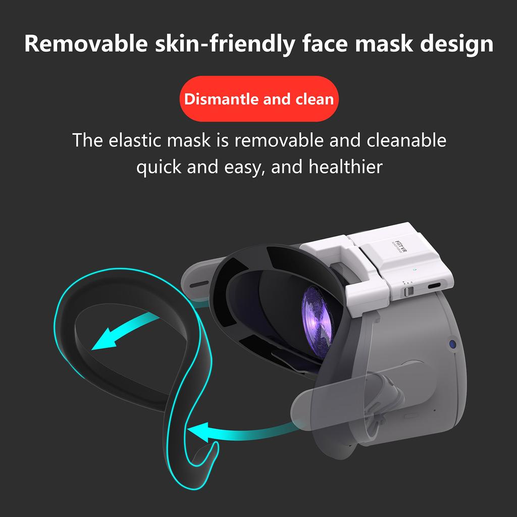 X2 VR Cooling Fan Face Cover for Facial Interface Pad Cooling Pad Relieve Lens Fogging for Quest 2 VR Headset
