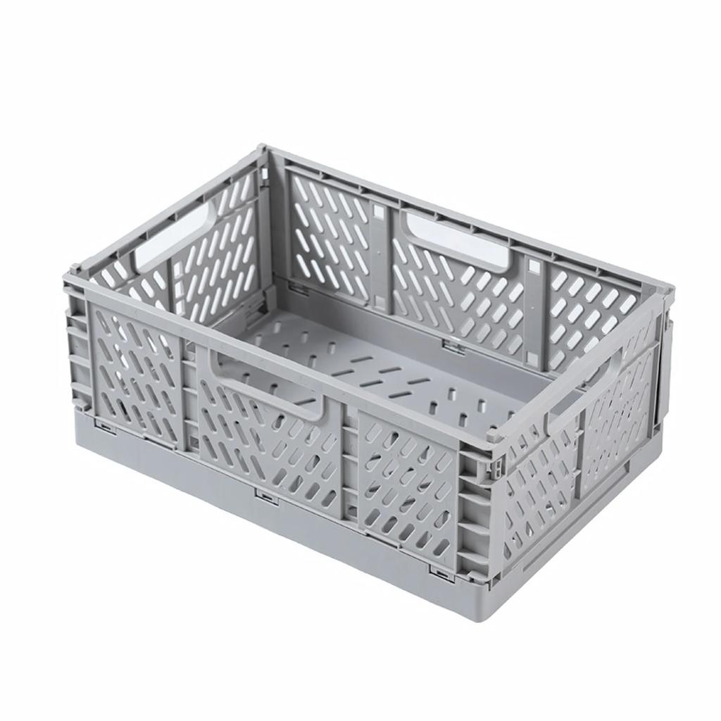 A Top Quality 1Pcs Portable Foldable Plastic Storage Basket - Stackable Organizer Box for Makeup Jewellery Toys - Lightweight