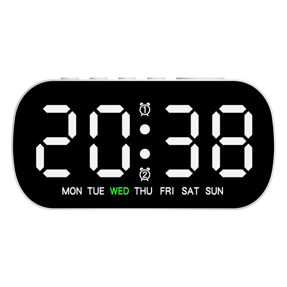 

Digital Alarm Clock, LED Screen Multi Functional Electronic Alarm Clock With Adjustable Brightness, 12 24H Table Clock For Living Room, Bedroom White#0