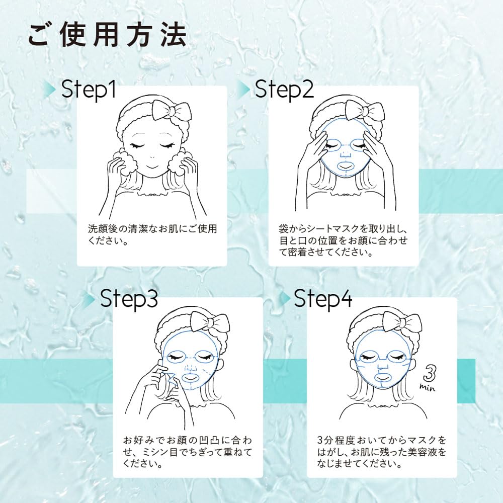 KIREI Factory 7 Reduces Reduces and Face and Enhances FACTORY+ (Kirei Plus) Tear-off Mask, Sheets, Navy, Pores, Dryness, Dullness, Time-Saving