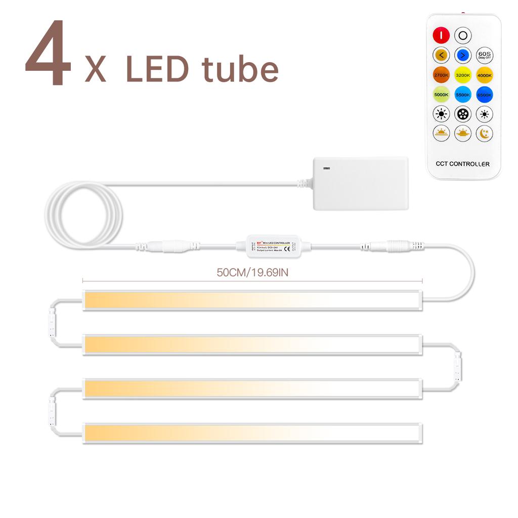 DC24V CCT Dimmable Under Cabinet LED Light Bar 48CM Linkable Aluminum 2700K-6500K Remote Control Kitchen Counter Workbench Lamp