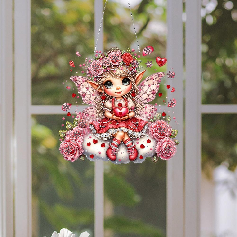 Acrylic Special Shape Butterfly Easter Egg DIY Diamond Art Pendant Kit Diamond Painting Hanging Pendant for Garden Window Decor