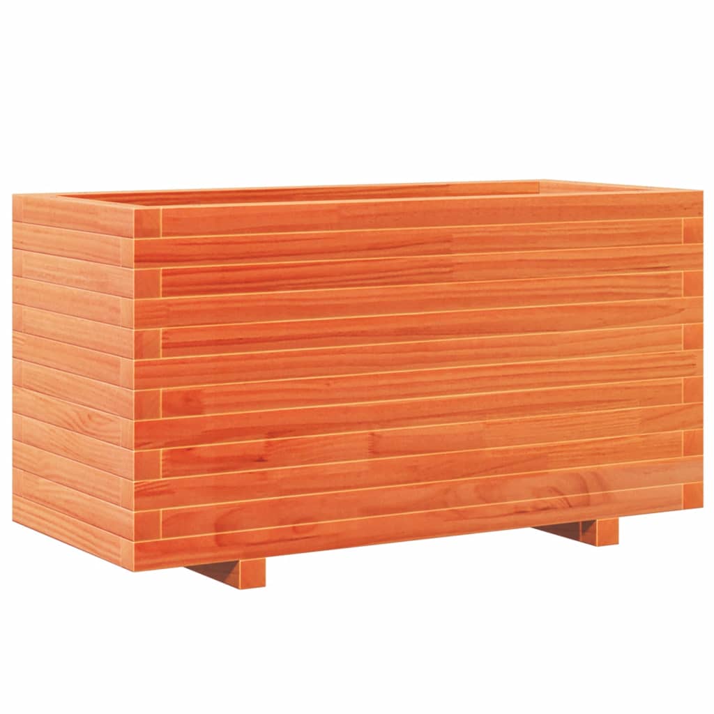 Plant Pot Wax Brown 90 X 40 X 49.5 Cm Solid Pine Wood