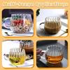 1pcs Glass Cups Vertical Stripe Water Cup 400ml/13.5oz Coffee Mugs Drinking Glasses Flowers Tea Cup Heast Resistant Drinkware
