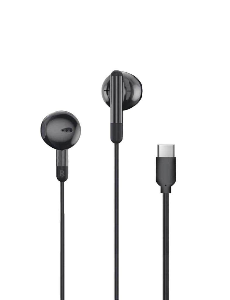 MAS CARNEY Type C Earphones TH8 Wired Earphones with Compatible with iPhone iPad Samsung Galaxy Google Black USB-C Microphone, 15/16, Pro, S25/S24,