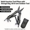 Folding Pliers Multi-Tool, Stainless Steel Pocket Tool with Bottle Opener, Screwdrivers, Crimper & Wire Cutter for Outdoor