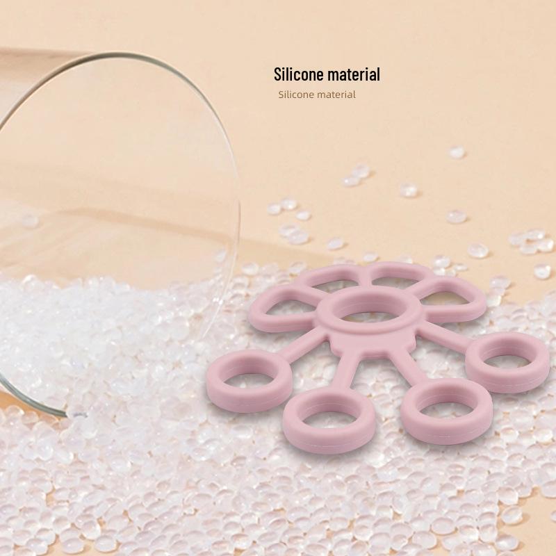 Silicone Five-Finger Grip Strengthener & Wrist Strap Finger Stretcher