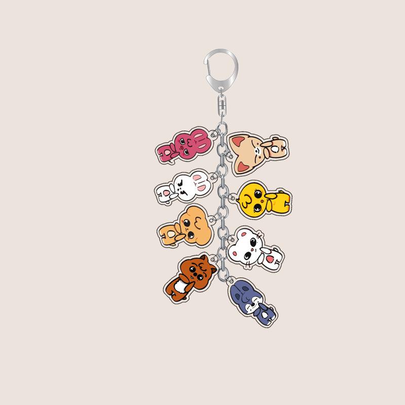 Stray Kids From South Korea Li Longfu Fang Can Minhao Han Zhicheng Jin Shengwen Keychain Hangstring Fan Gifts SKZOO Carry Mini Lightweight Portable