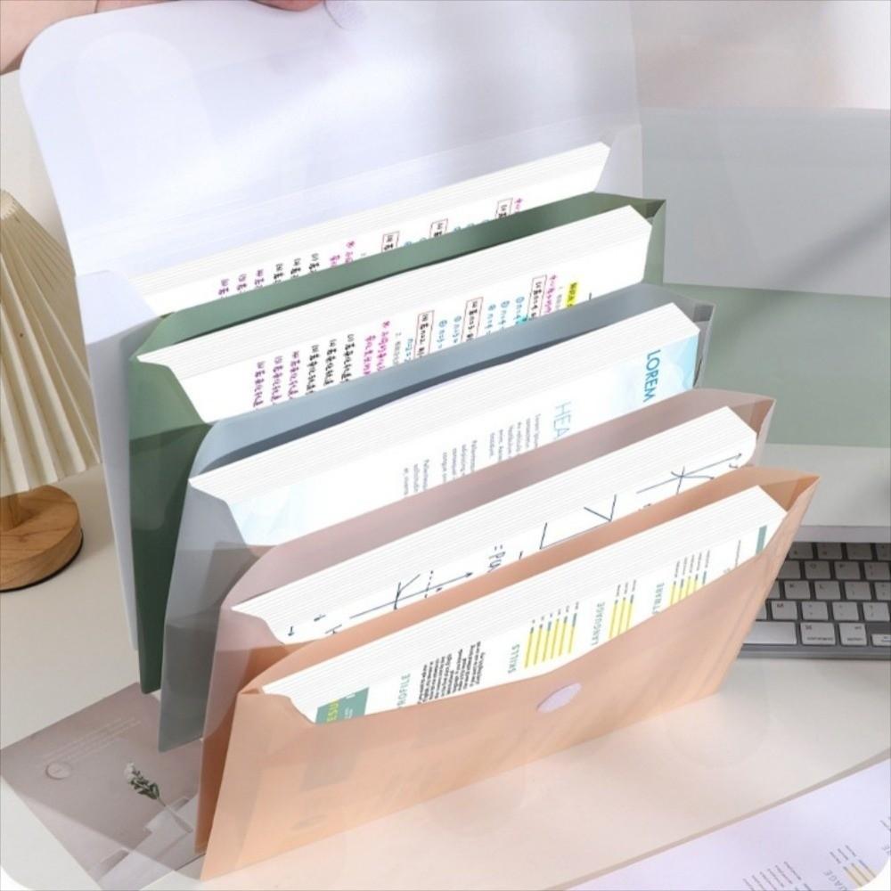 5 Layers Portable Documents Bag Large Capacity Plastic File Organizer Book