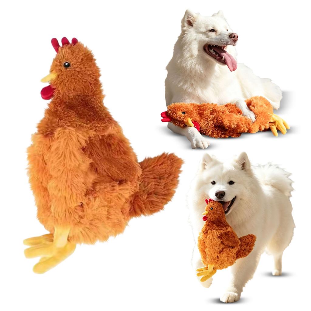 Realistic Rooster Pet Toy - Lifelike Chicken Figurine for Dogs, Cats and Small Animals