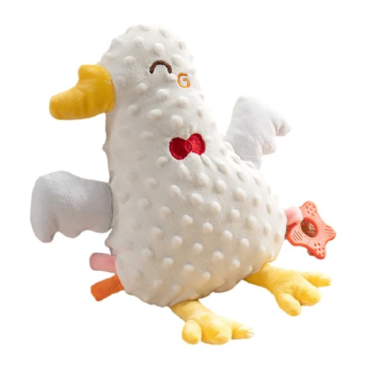 

Soft Plush Stuffed Animal Teething Toy for Babies with Cracker Paper Teether and Texture Designs for Newborns Comfort