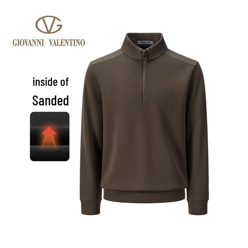 GIOVANNI VALENTINO Men's Brushed Inner Mock Neck Pullover Sweatshirt