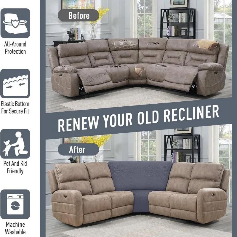 Corner Sofa Cover Stretch Corner Couch Cover Furniture Protector for Living Room L Shape Slipcover Couch Additional Seat