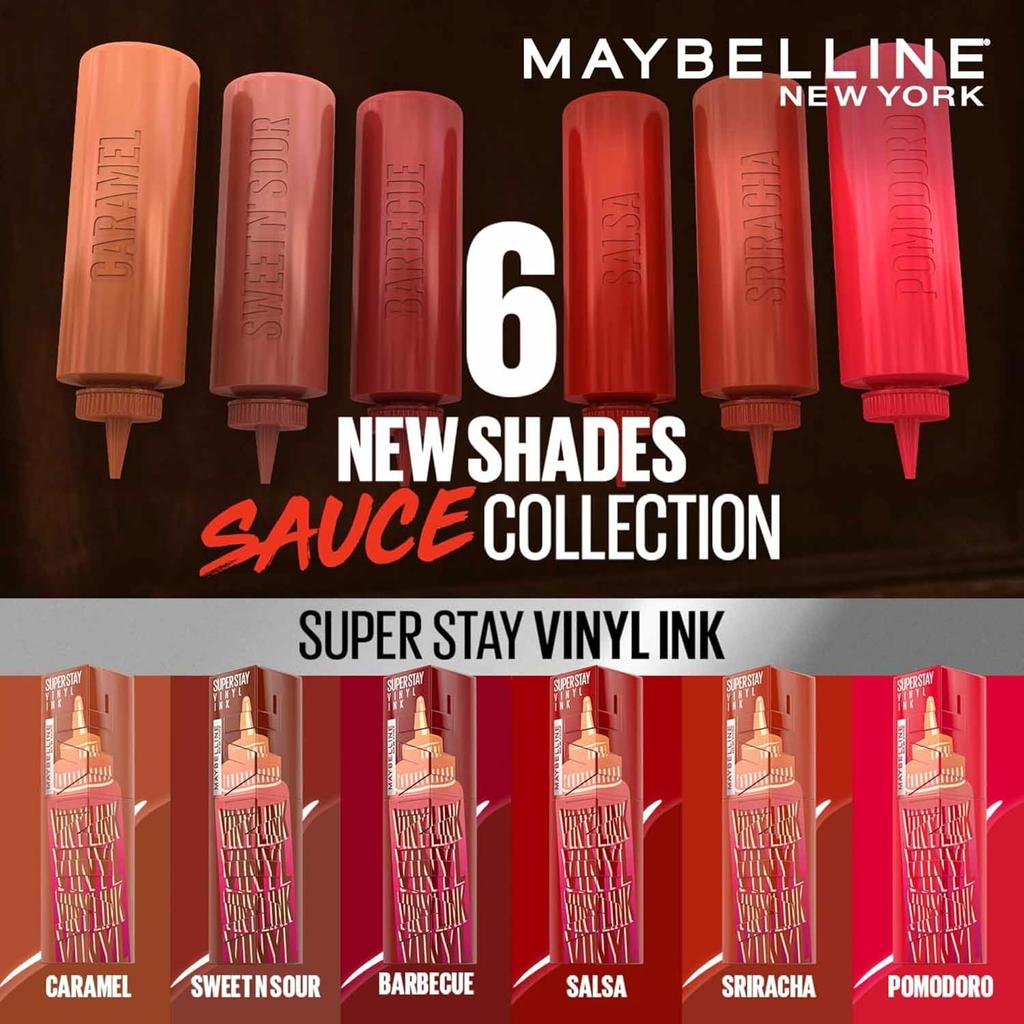 Maybelline New York Superstay Vinyl Ink Longwear Shine Lip Color 4.2ml Salsa Liquid Lipstick