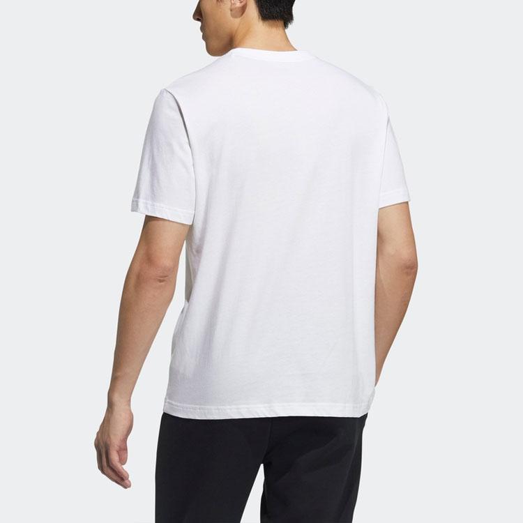 Adidas Neo Logo Print Straight Cut Sports T-Shirt Men Tops White GP4877