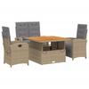 VidaXL Garden Dining Set with Cushions 4 Pcs, Patio Table, Patio Furniture, Outdoor Furniture, Beige 3277369