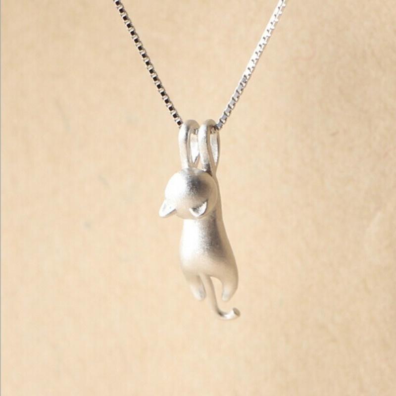 2pcs Cat Pendant Necklace for Women Lover Accessories Birthday Gifts