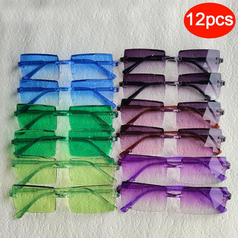 1/6pcs Rectangle Fashion Sunglasses Women Men Cute Candy Color Shades For Vacation Beach Party