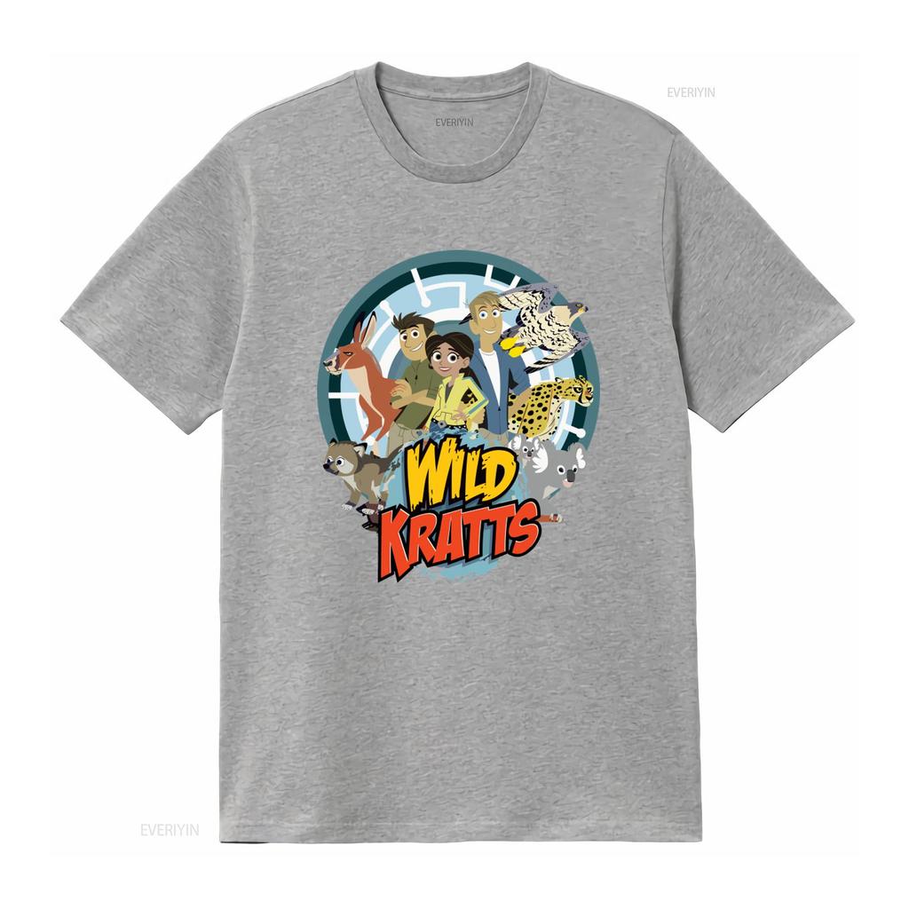 Wild Kratts Cartoon Animal Print T Shirt for Friends and Family Perfect Birthday  vintage Washed Versatile Stylish graphic
