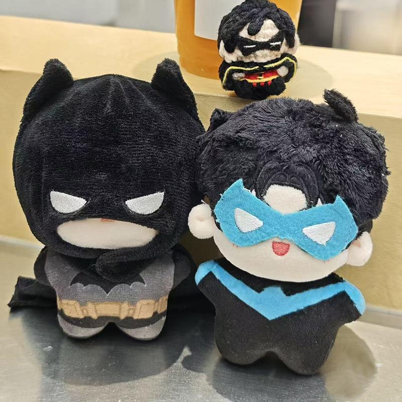 Batman Printed Cotton Doll 10Cm Nightwing  Red Hood Plushie Pendant Cute Cartoon Figure Bag Ornament Halloween Birthday Gift