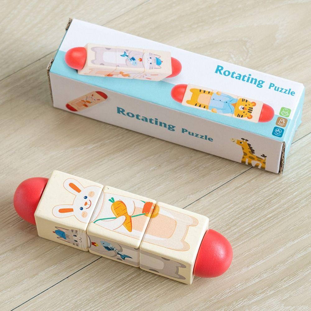 Cartoon Animal Spin Puzzle Toy Matching Toy  for Helps Develop Fine Motor Skills Logical Thinking