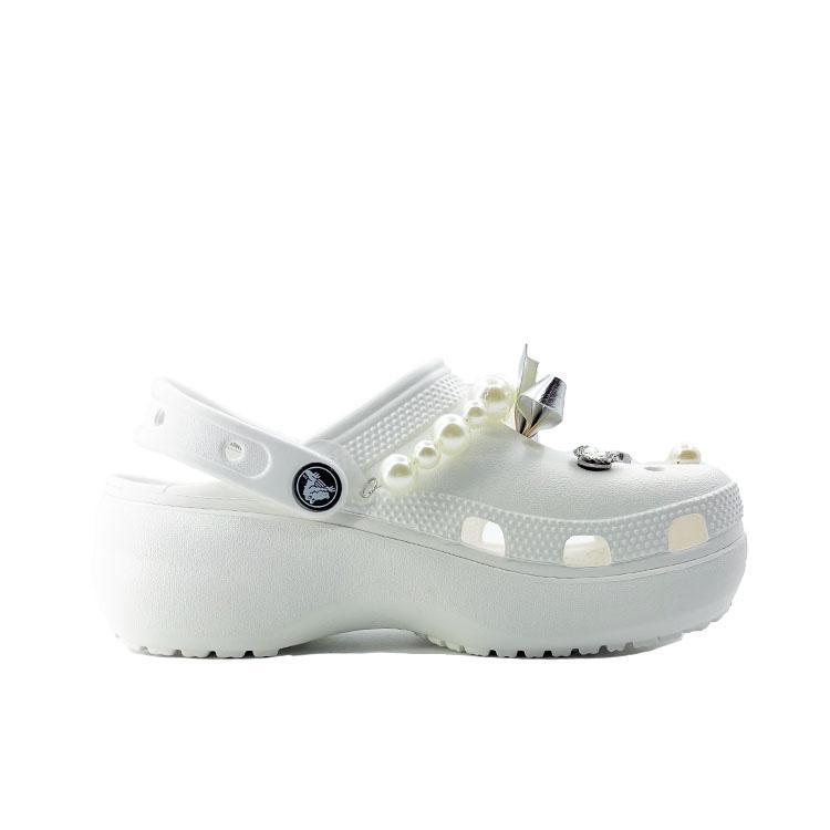 Crocs Classic Platform Clog EVA Beach Travel Versatile Fashion Trend Hole Shoes Unisex White